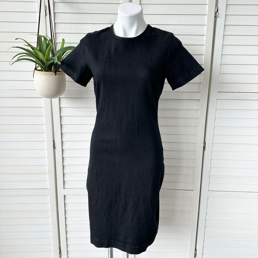 Prairie Underground Critical Line Indigo Dress Dark Stretch Denim‎ Sheath Size S